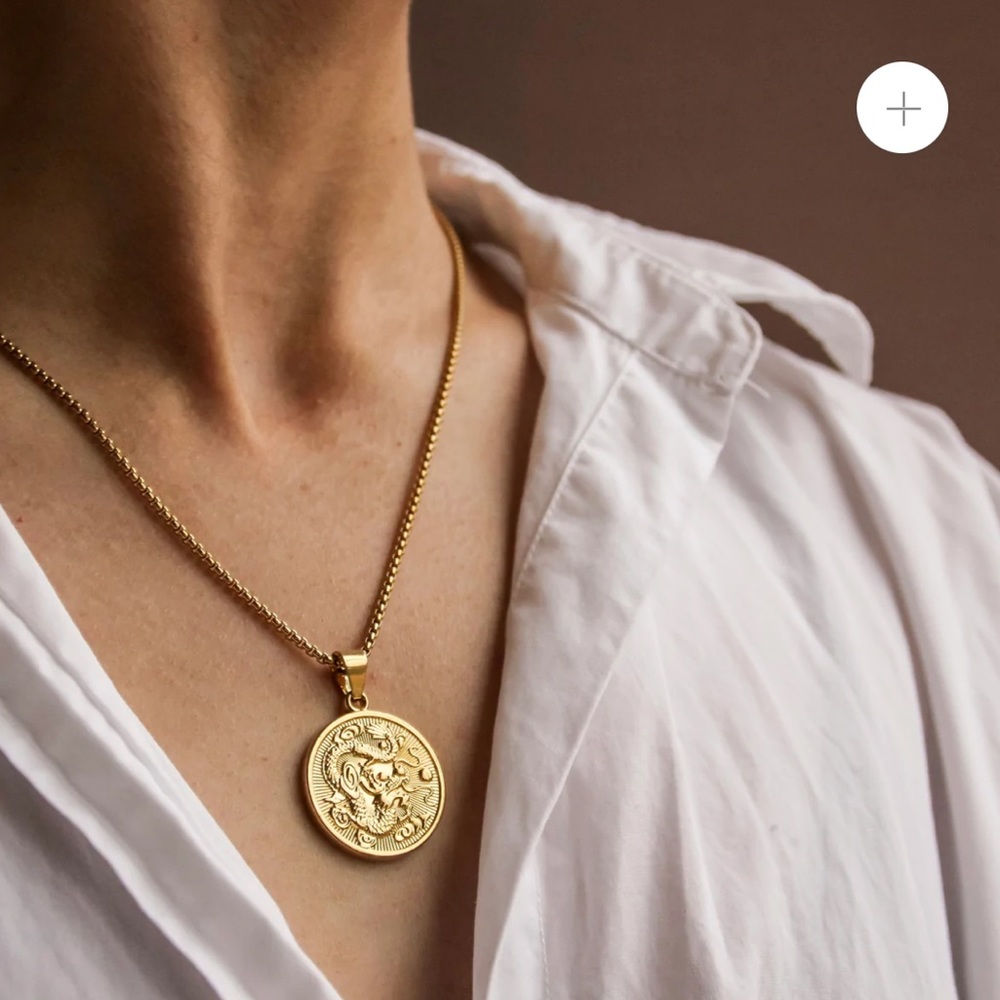 18K Gold Plated Dragon Pendant